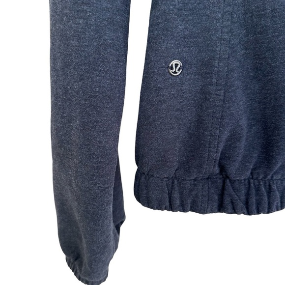 Lululemon Oversize Navy Collar Sweatshirt Long Sleeve Jacket, Size 6 - Picture 4 of 6